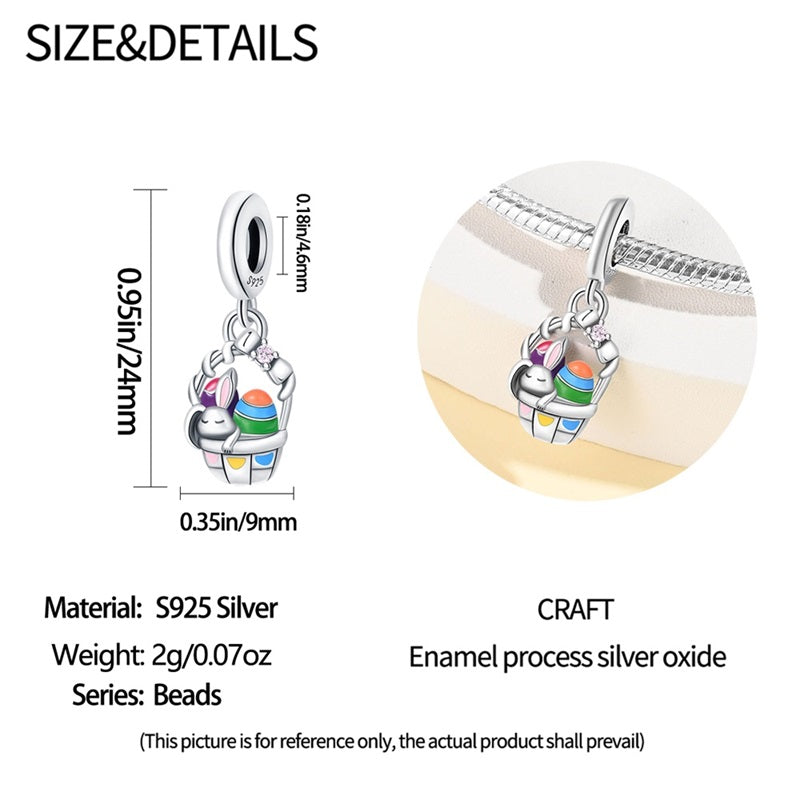 Easter Egg Basket Dangle Charm