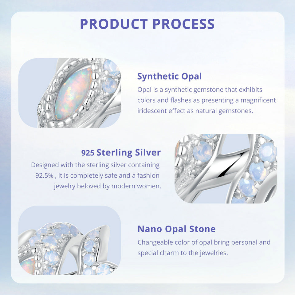 Wrap Around Whale CZ and Opal Bead Charm