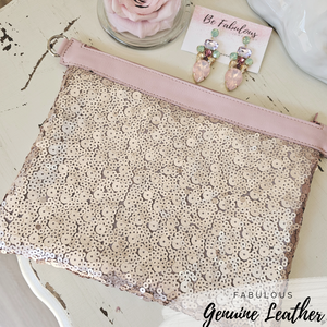 The Fabulous Genuine Leather Pink Bling Pouch