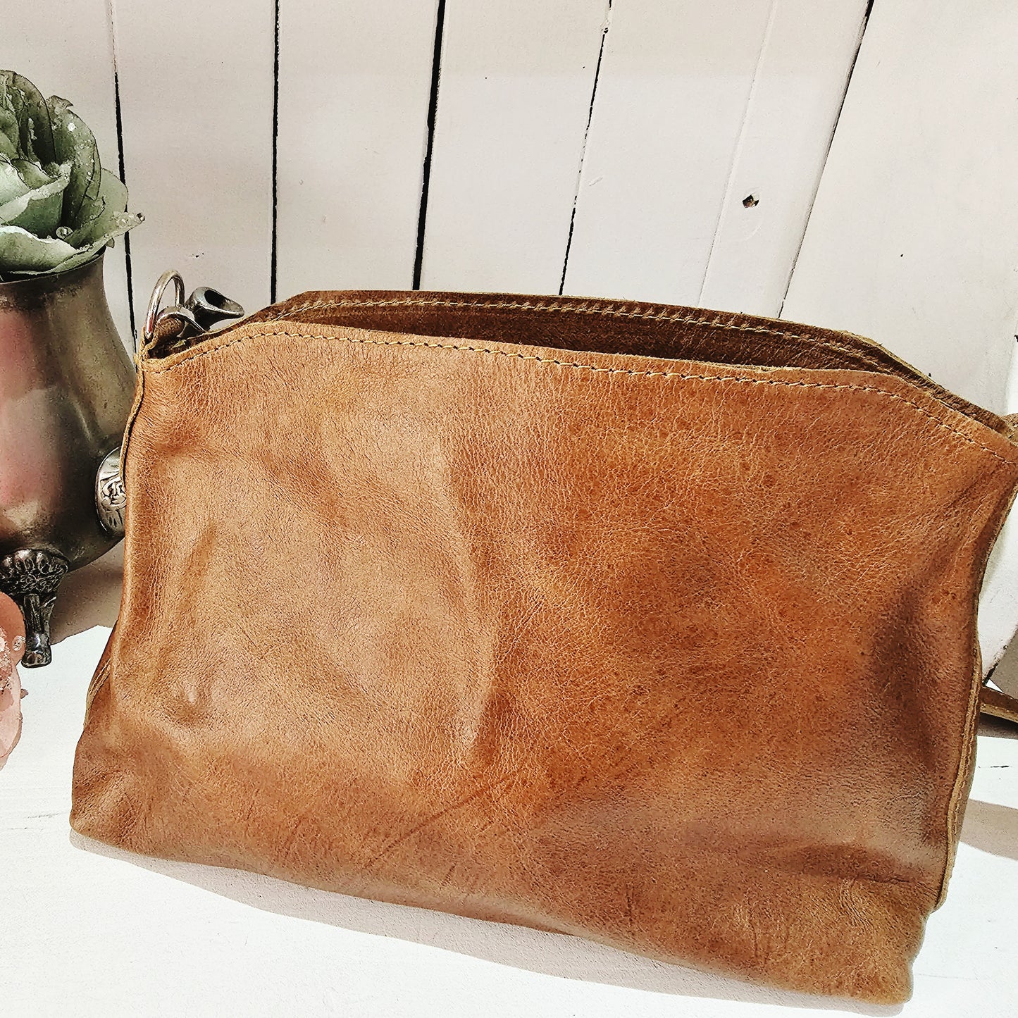 The Fabulous Genuine Leather Sneaky Leopard Crossbody Bag in Tan