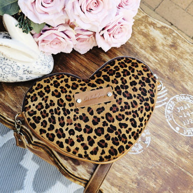 The Fabulous Genuine Leather 'Oh my Heart' Leopard print crossbody.