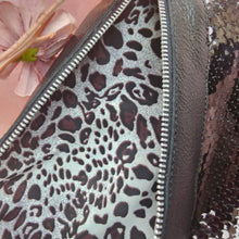 Load image into Gallery viewer, The Fabulous Genuine Leather Moon Bag in Black with Sequins