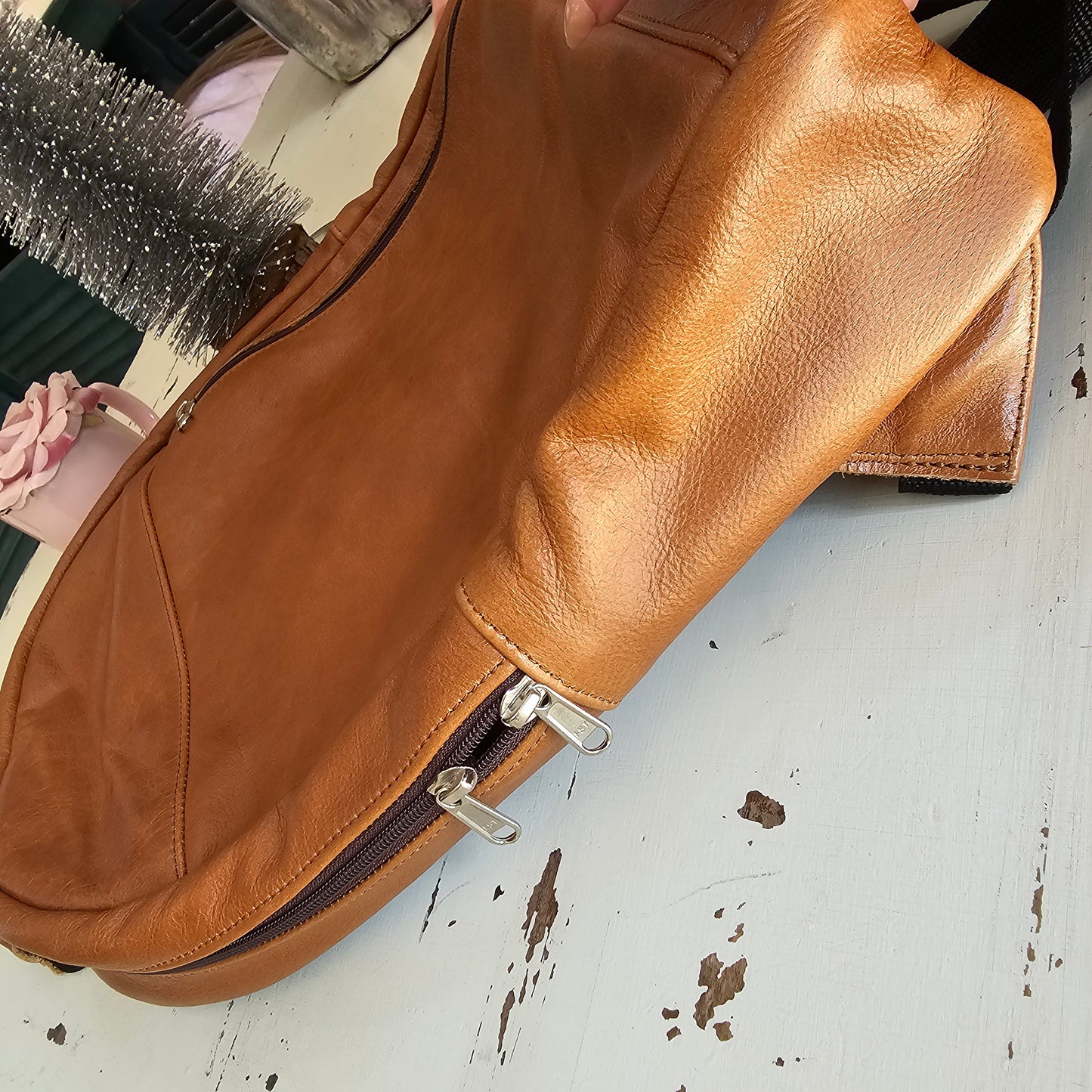 The Fabulous Genuine Leather Laptop Backpack in Tan