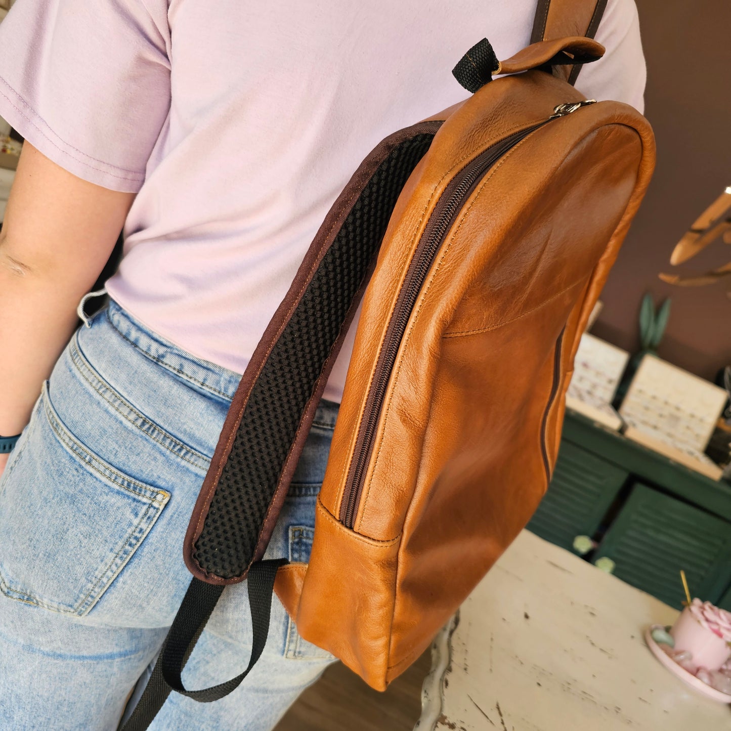 The Fabulous Genuine Leather Laptop Backpack in Tan