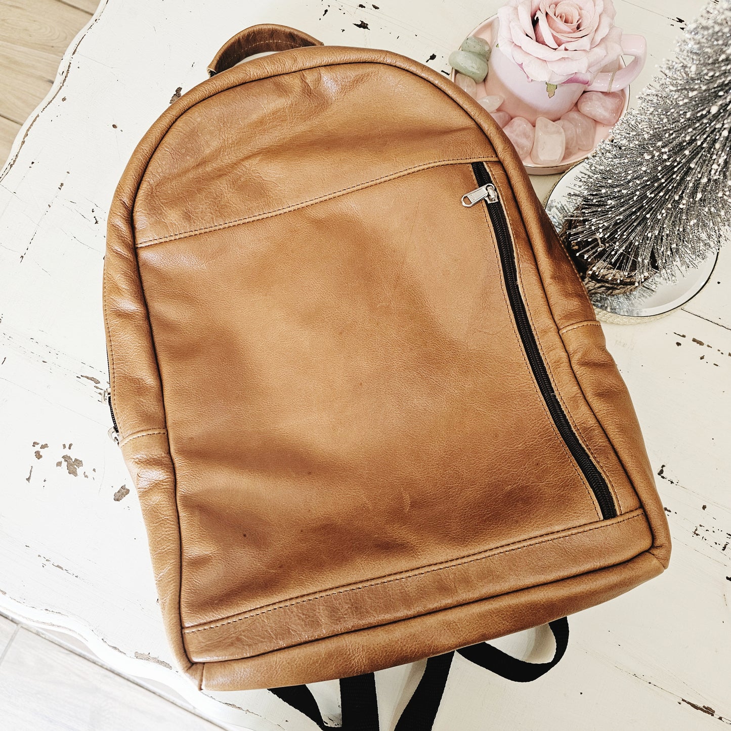 The Fabulous Genuine Leather Laptop Backpack in Tan