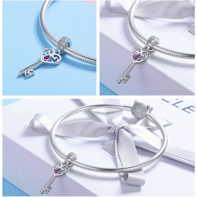 Heart Key Dangle Charm