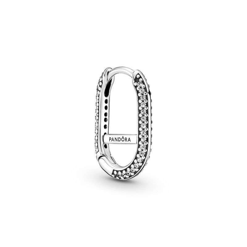Pavé Me Link Hoop Earrings
