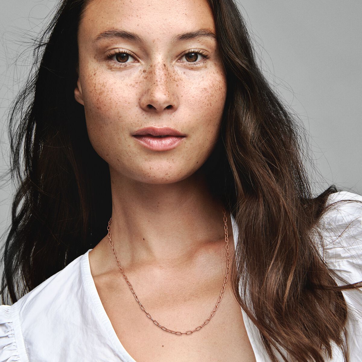 Rose Gold Plated Paperclip Chain Necklace