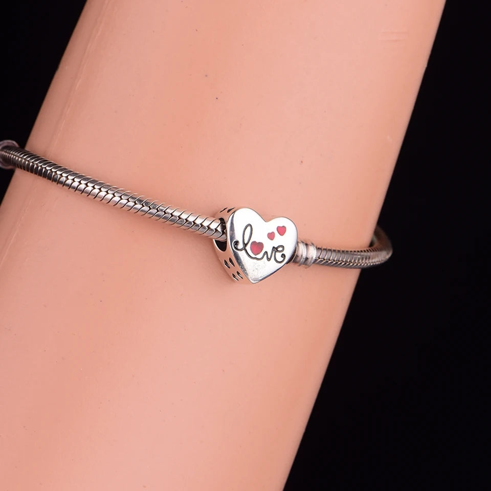 Boy Loves Girl Heart Bead Charm