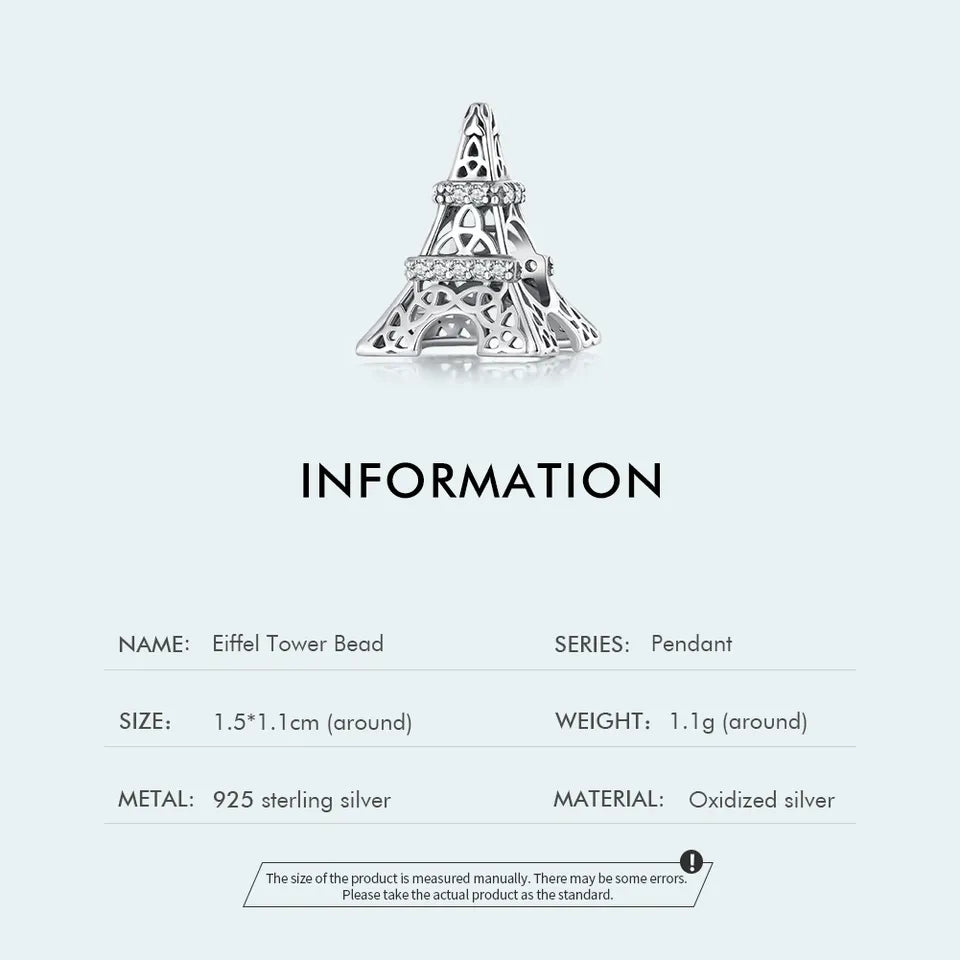 CZ Paris Eiffel Tower Bead Charm