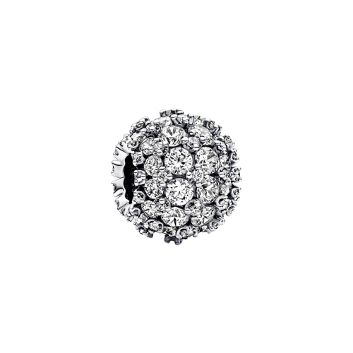 Clear CZ Glitter Ball Bead Charm