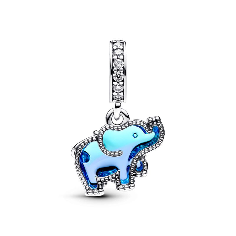 Blue Murano Elephant Dangle Charm