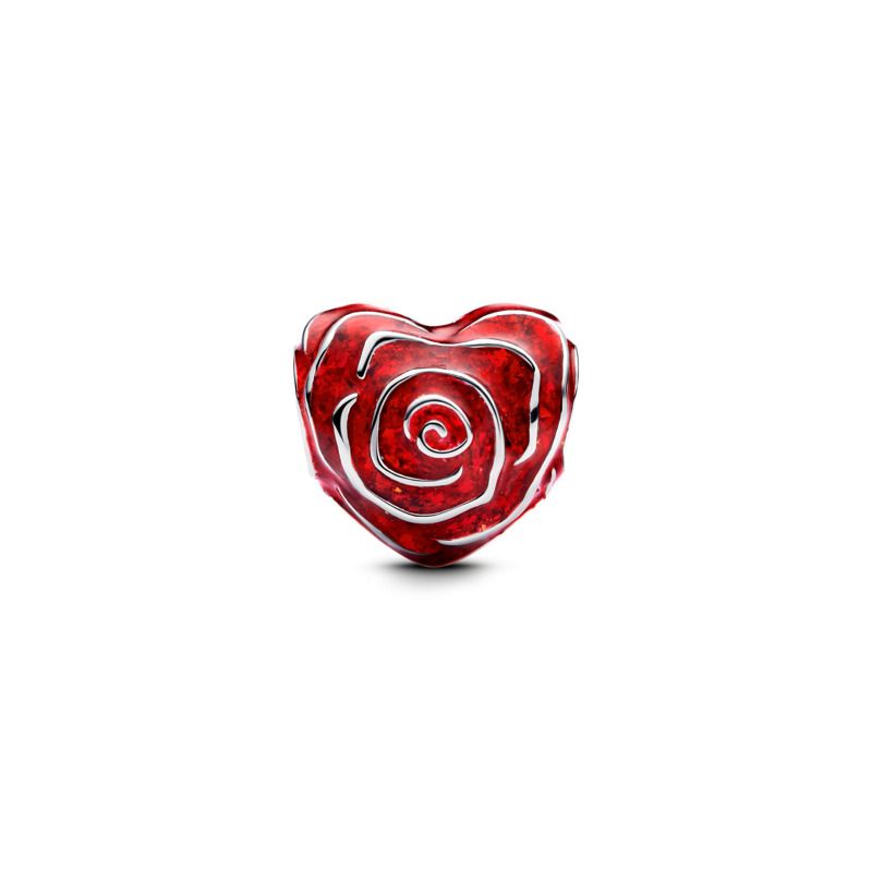 Rose Heart Bead Charm