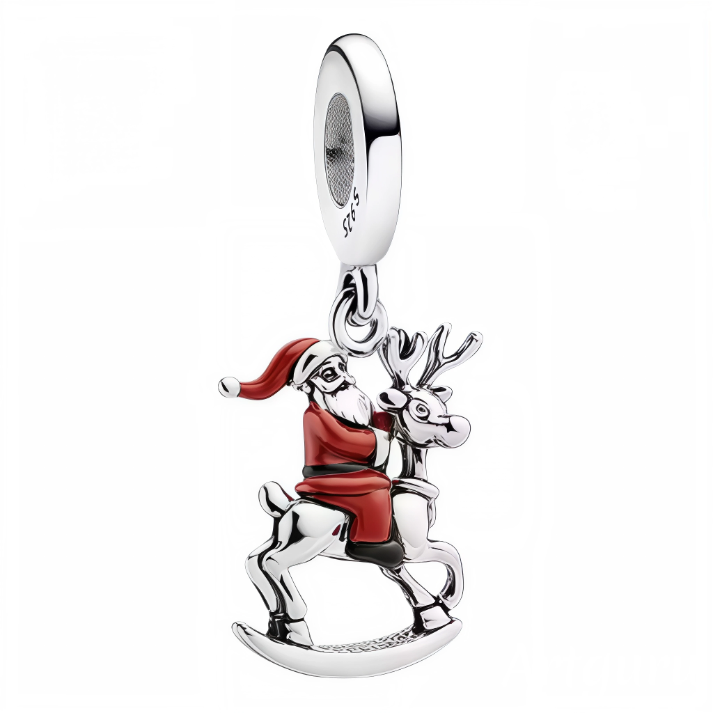 Santa on Reindeer Charm
