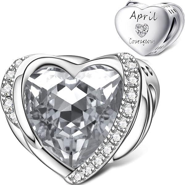 Heart Birthstones Bead charm
