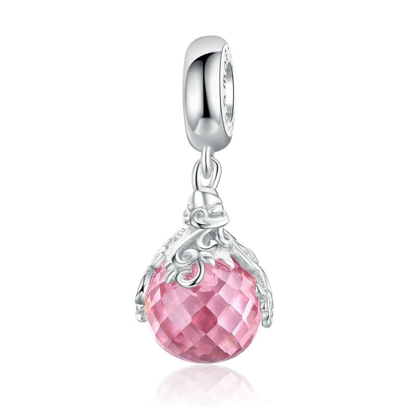 Pink Cz Magic Bottle Dangle Charm