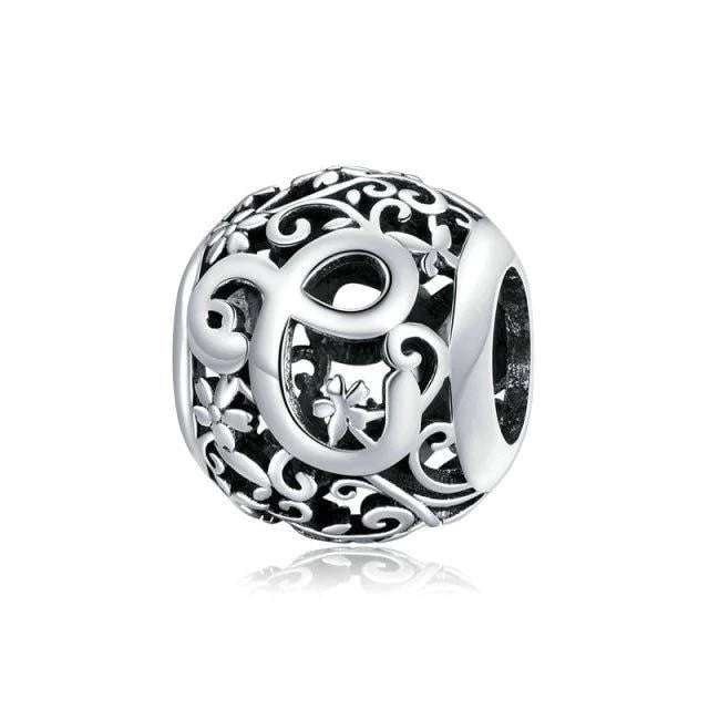 Alphabet Letter Flower bead Charm