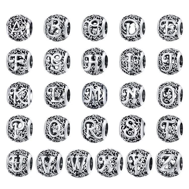 Alphabet Letter Flower bead Charm