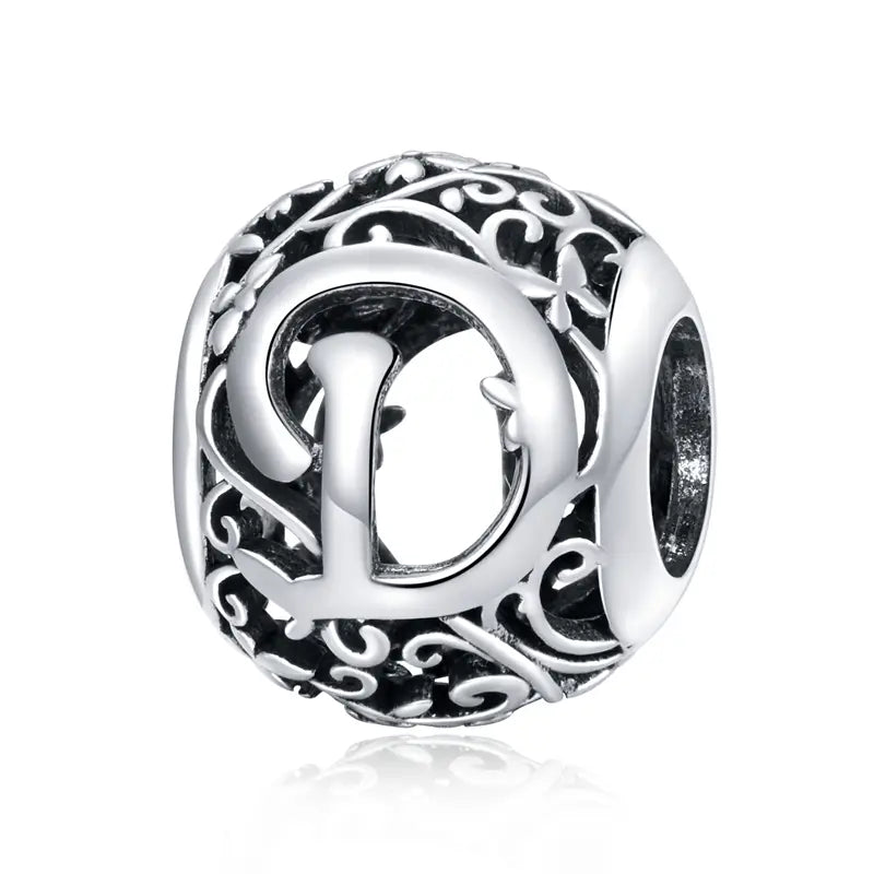 Alphabet Letter Flower bead Charm