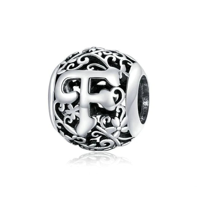 Alphabet Letter Flower bead Charm