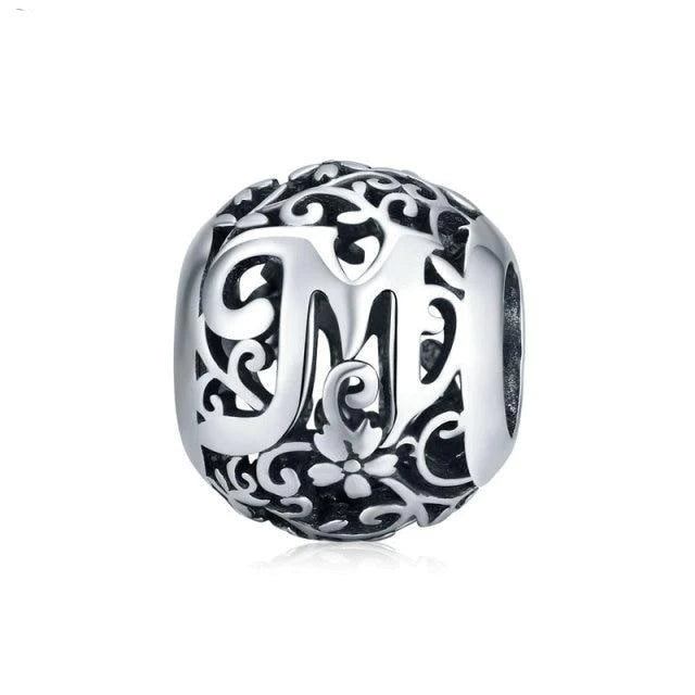 Alphabet Letter Flower bead Charm