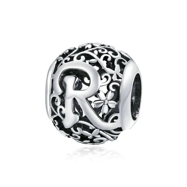 Alphabet Letter Flower bead Charm