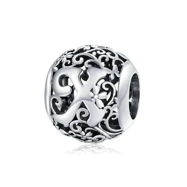 Alphabet Letter Flower bead Charm