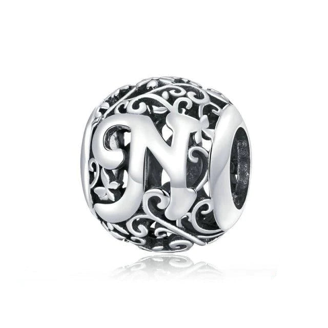 Alphabet Letter Flower bead Charm