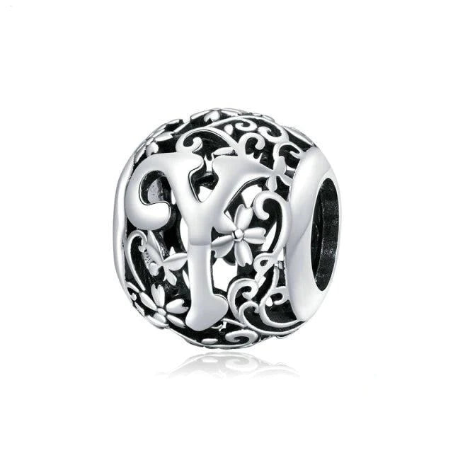 Alphabet Letter Flower bead Charm