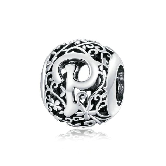 Alphabet Letter Flower bead Charm