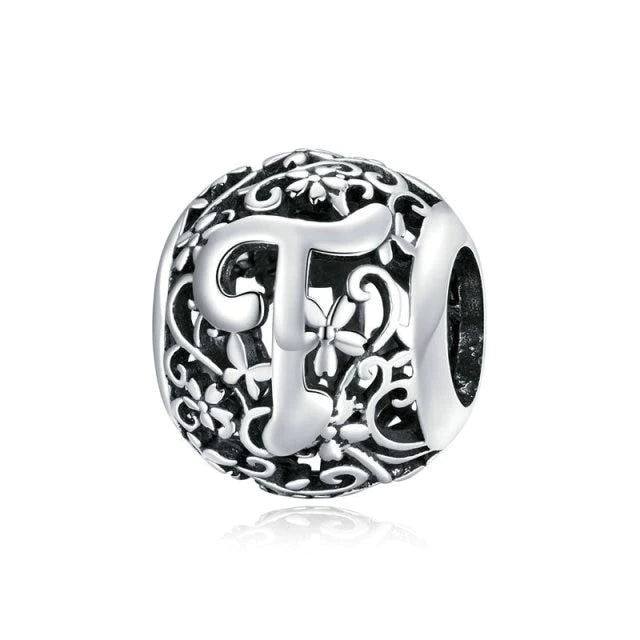 Alphabet Letter Flower bead Charm