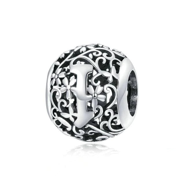 Alphabet Letter Flower bead Charm