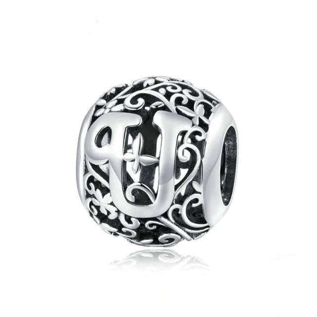 Alphabet Letter Flower bead Charm