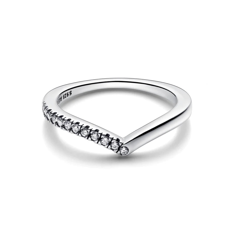 CZ Half Sparkling Wishbone Ring