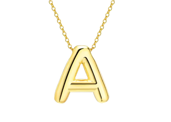 18k Gold Plated Stainless Steel Bulky Letter Necklace