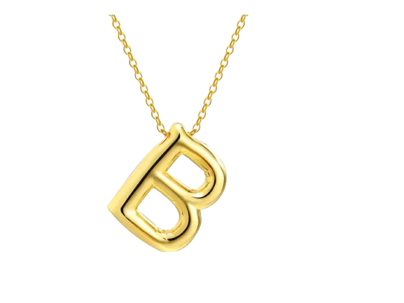 18k Gold Plated Stainless Steel Bulky Letter Necklace