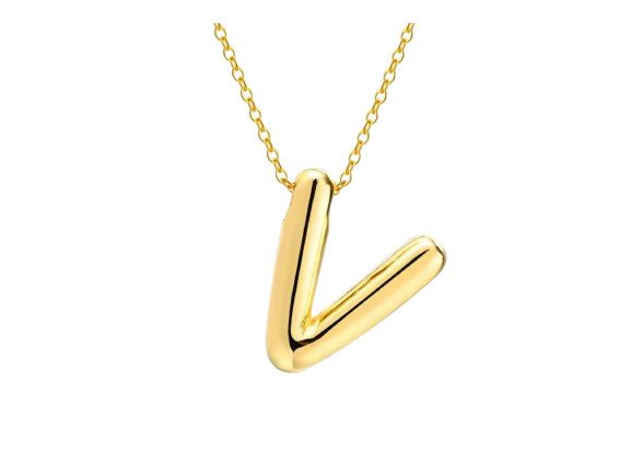 18k Gold Plated Stainless Steel Bulky Letter Necklace