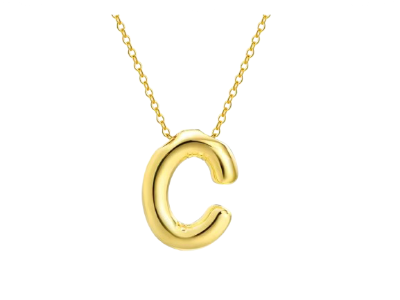 18k Gold Plated Stainless Steel Bulky Letter Necklace