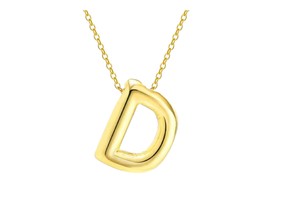 18k Gold Plated Stainless Steel Bulky Letter Necklace