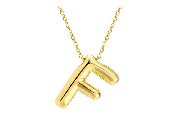 18k Gold Plated Stainless Steel Bulky Letter Necklace