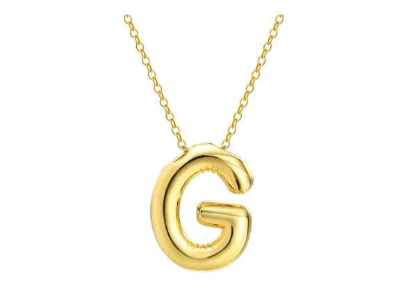 18k Gold Plated Stainless Steel Bulky Letter Necklace
