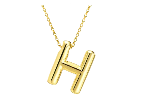18k Gold Plated Stainless Steel Bulky Letter Necklace