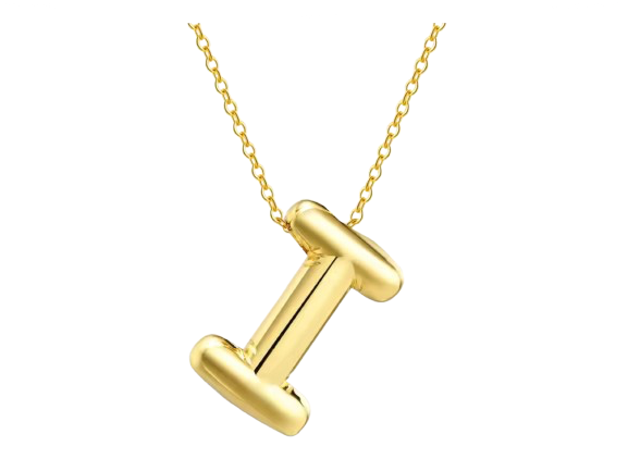 18k Gold Plated Stainless Steel Bulky Letter Necklace
