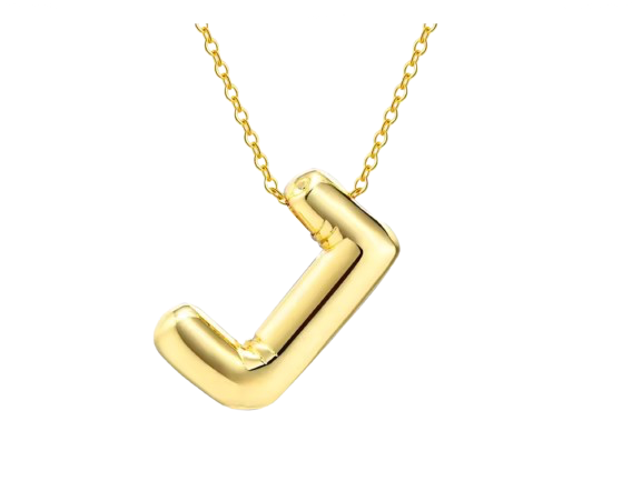 18k Gold Plated Stainless Steel Bulky Letter Necklace