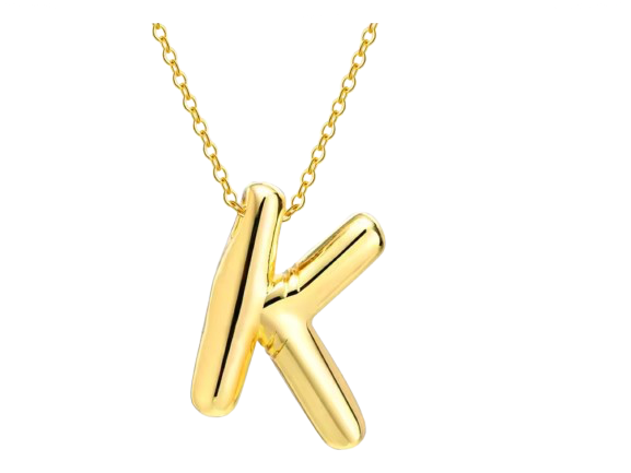18k Gold Plated Stainless Steel Bulky Letter Necklace