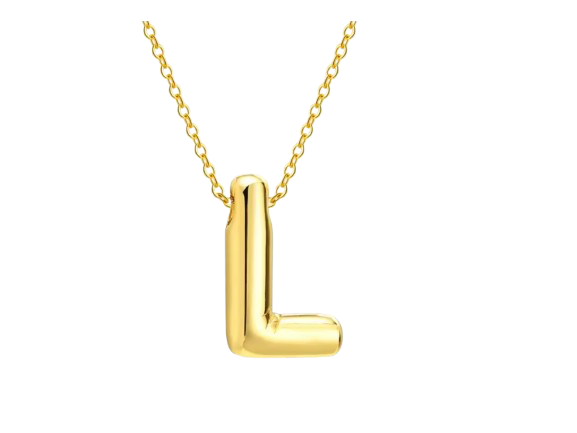 18k Gold Plated Stainless Steel Bulky Letter Necklace