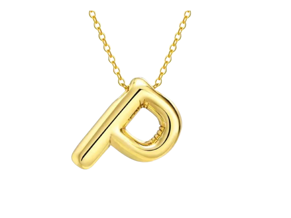 18k Gold Plated Stainless Steel Bulky Letter Necklace