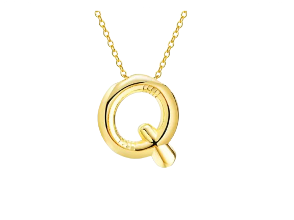 18k Gold Plated Stainless Steel Bulky Letter Necklace