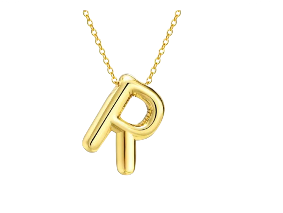 18k Gold Plated Stainless Steel Bulky Letter Necklace