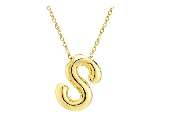 18k Gold Plated Stainless Steel Bulky Letter Necklace